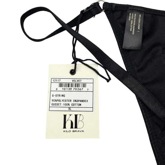 NWT KILO BRAVA Floral Crushed Velvet Low Rise G-String Sz XL - Picture 5 of 9